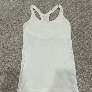 White Ribbed Tank Top